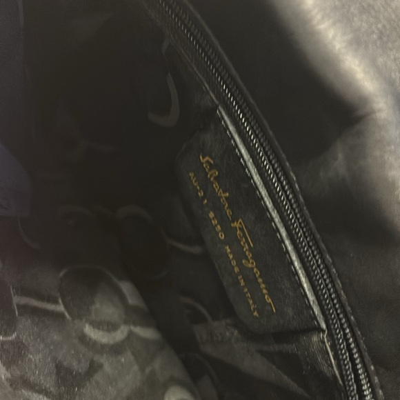 Authentic Salvatore Ferragamo Crossbody Black Canvas Bag - Picture 3 of 5